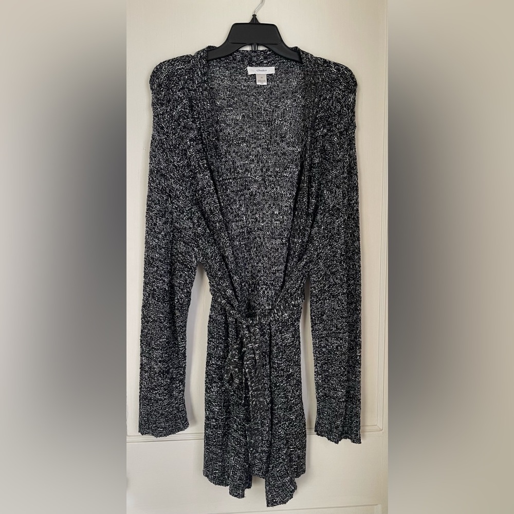 CJ Banks women’s long belted sweater. Size 2X.